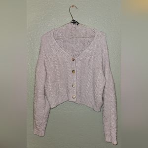 Grey woman's button up cardigan/shirt - Used